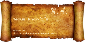 Medus András névjegykártya